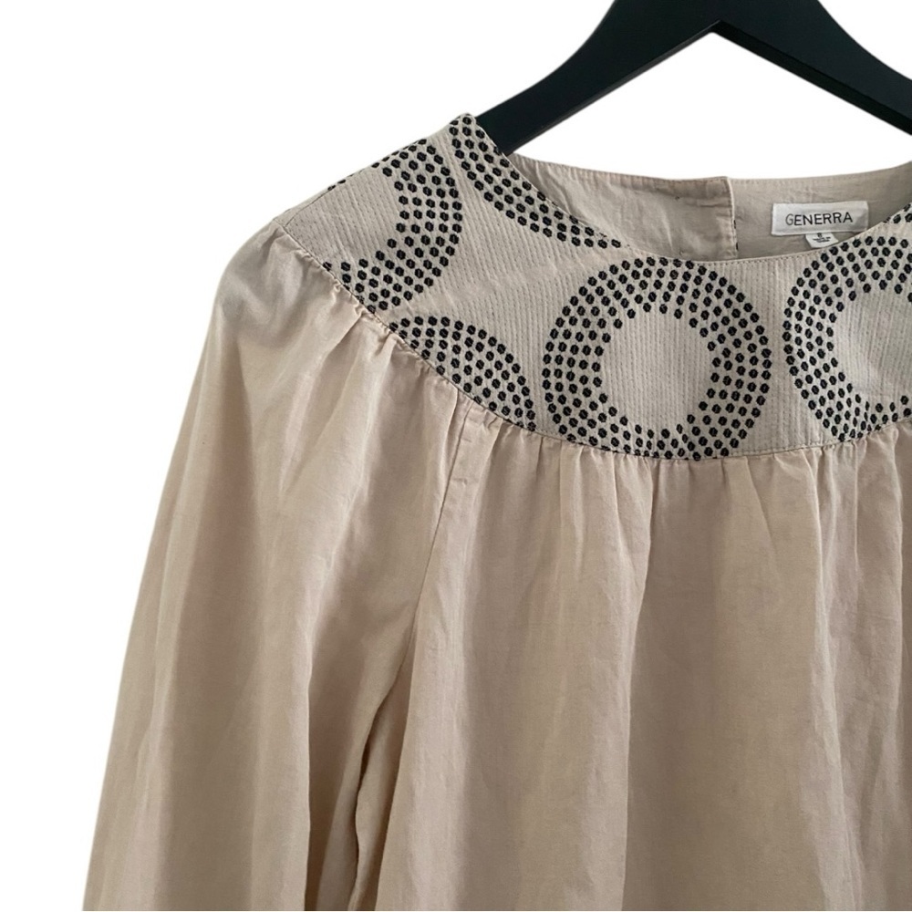 Generra Elegant Beige Circle Pattern Dress I Size: 8 - Picture 2 of 10